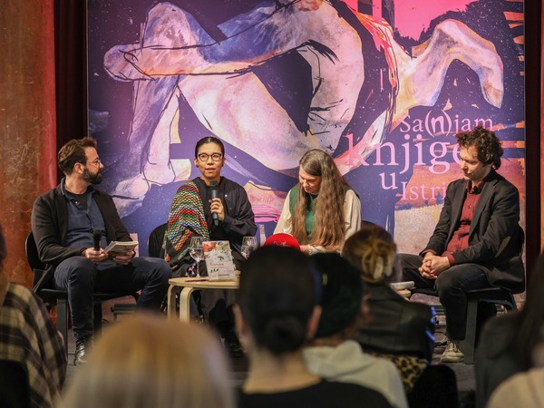 31. Sa(n)jam - Hiroko Oyamada: Tvornica; Andrea Matošević, Hiroko Oyamada, Irena Srdanović, Ivan Sršen © Petra Tadić